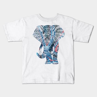 Intricate Asian Elephant Colorful Illustration Kids T-Shirt